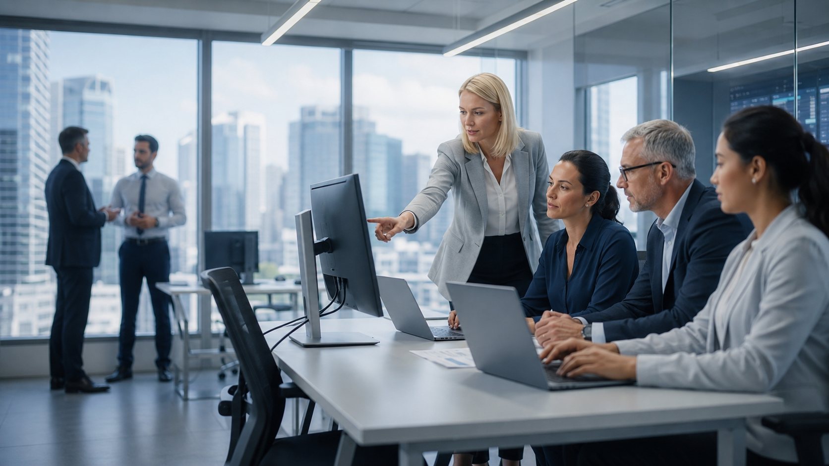 Team von inxire bei der Zusammenarbeit im Büro - Enterprise Content Management
